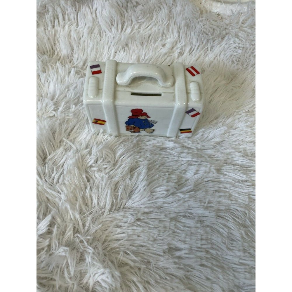 Paddington Bear Suitcase Traveller Coin Bank Reutter Porzellan Germany 1998 - Picture 2 of 4